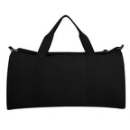 Aware Recycled Cotton Flat Bottom Duffel Bag, 14 oz Embroidery - Black - Back
