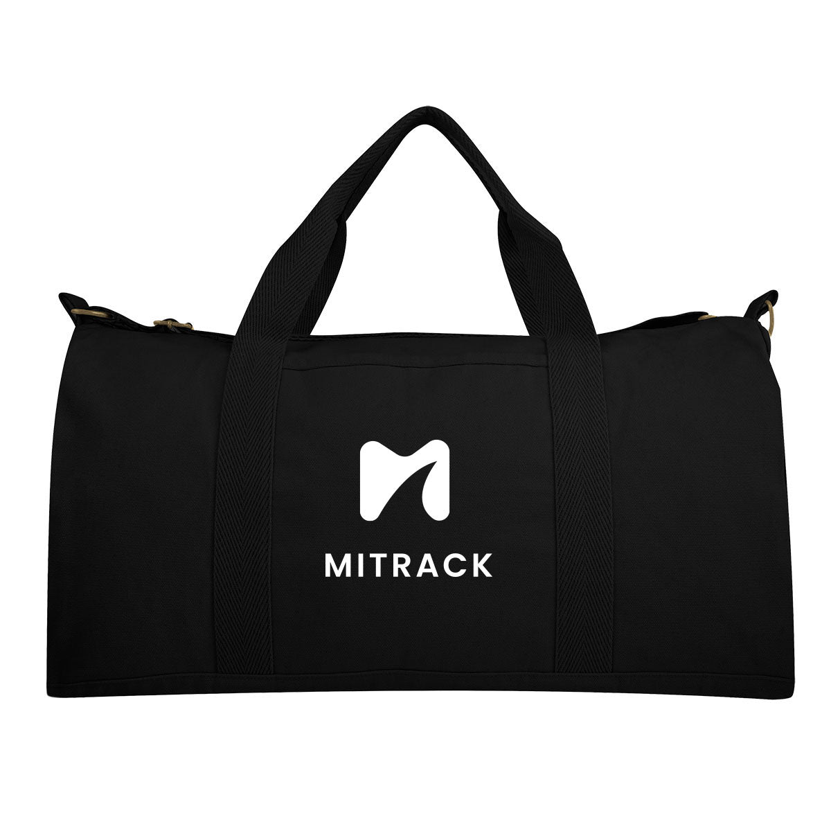 Aware Recycled Cotton Flat Bottom Duffel Bag, 14 oz Embroidery - Black - Silk Screen