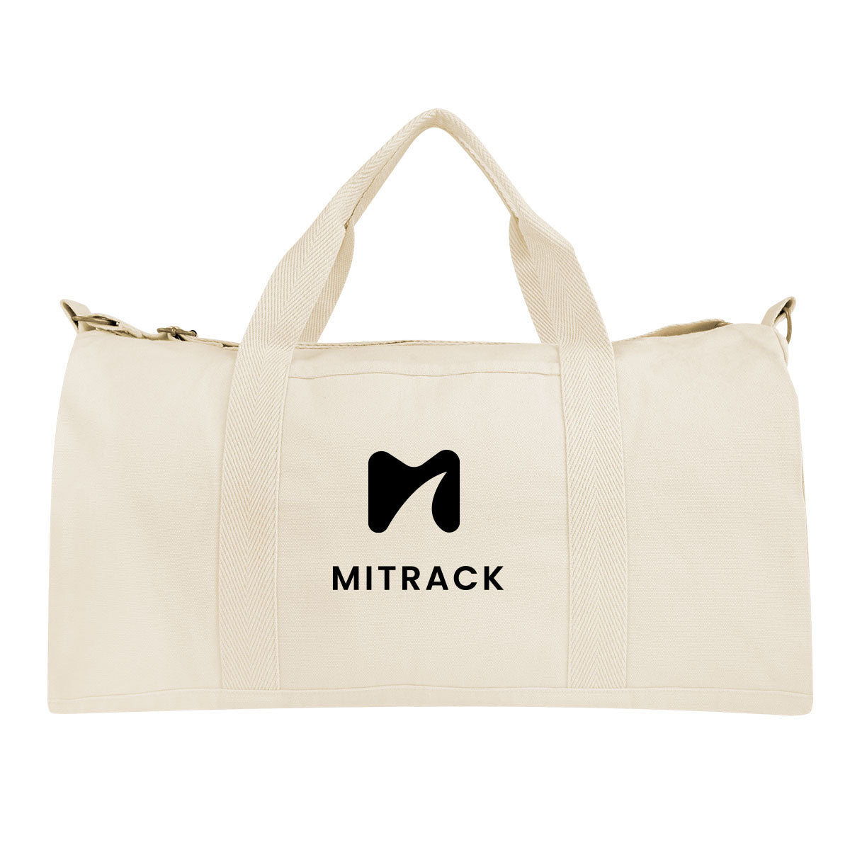 Aware Recycled Cotton Flat Bottom Duffel Bag, 14 oz Embroidery - Natural - Silk Screen