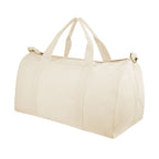 Aware Recycled Cotton Flat Bottom Duffel Bag, 14 oz - Natural - Angle