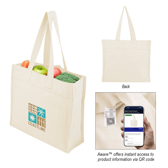 Aware Recycled Cotton North South Tote, 14 oz Embroidery