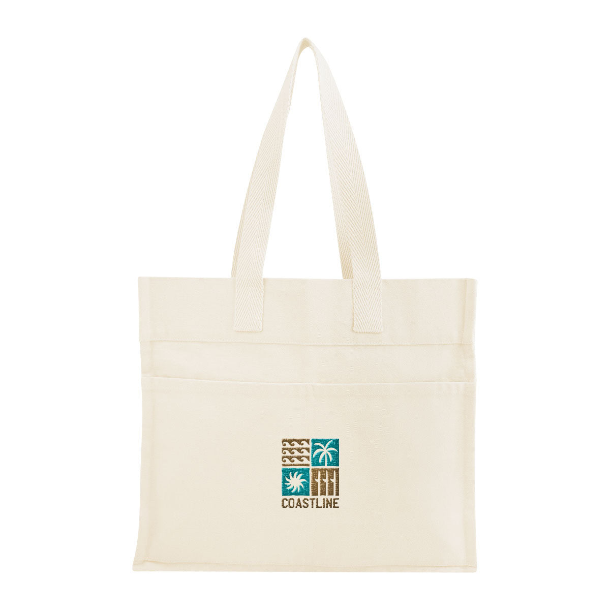 Aware Recycled Cotton North South Tote, 14 oz - Natural - Embroidery