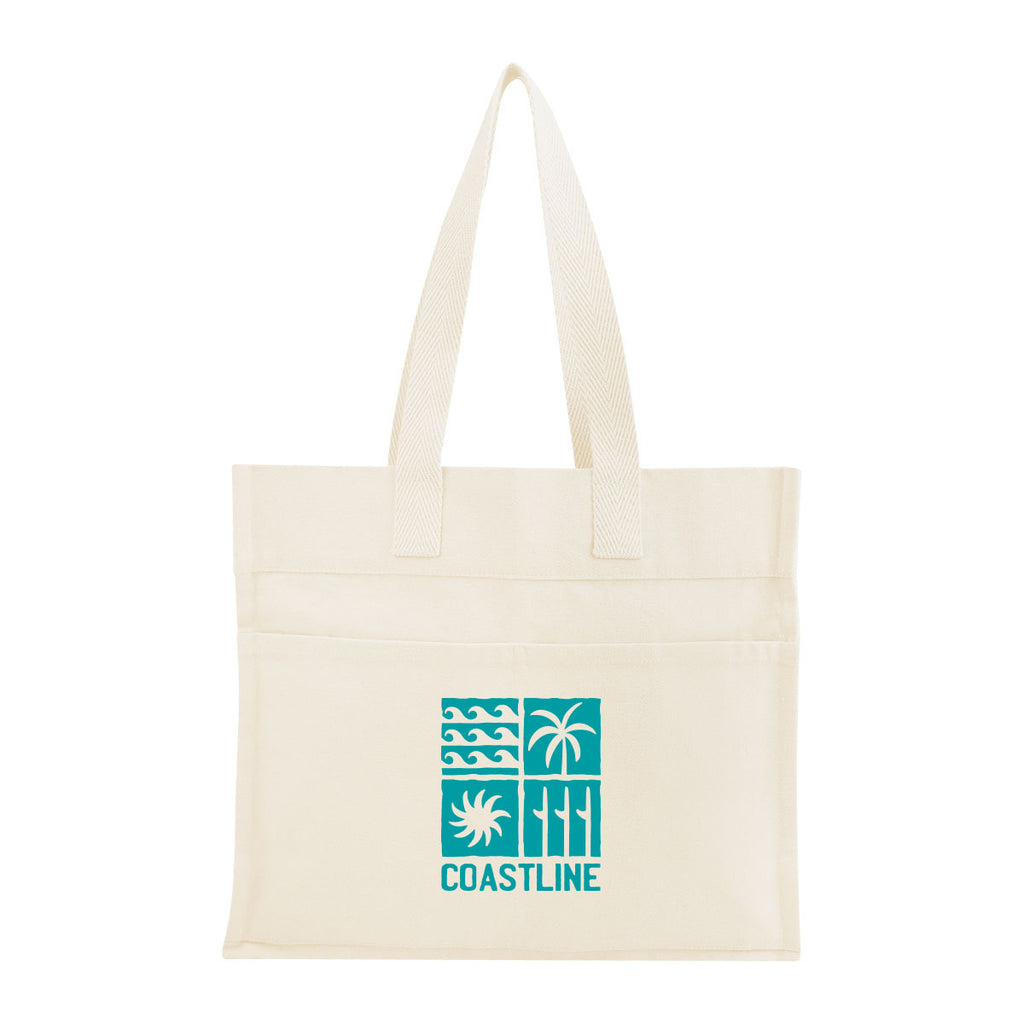 Aware Recycled Cotton North South Tote, 14 oz - Natural - Silk Screen