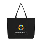Aware Recycled Cotton Shopper Tote Bag, 9 oz Embroidery - Black - Colorbrite