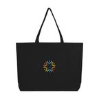 Aware Recycled Cotton Shopper Tote Bag, 9 oz Embroidery - Black - Embroidery