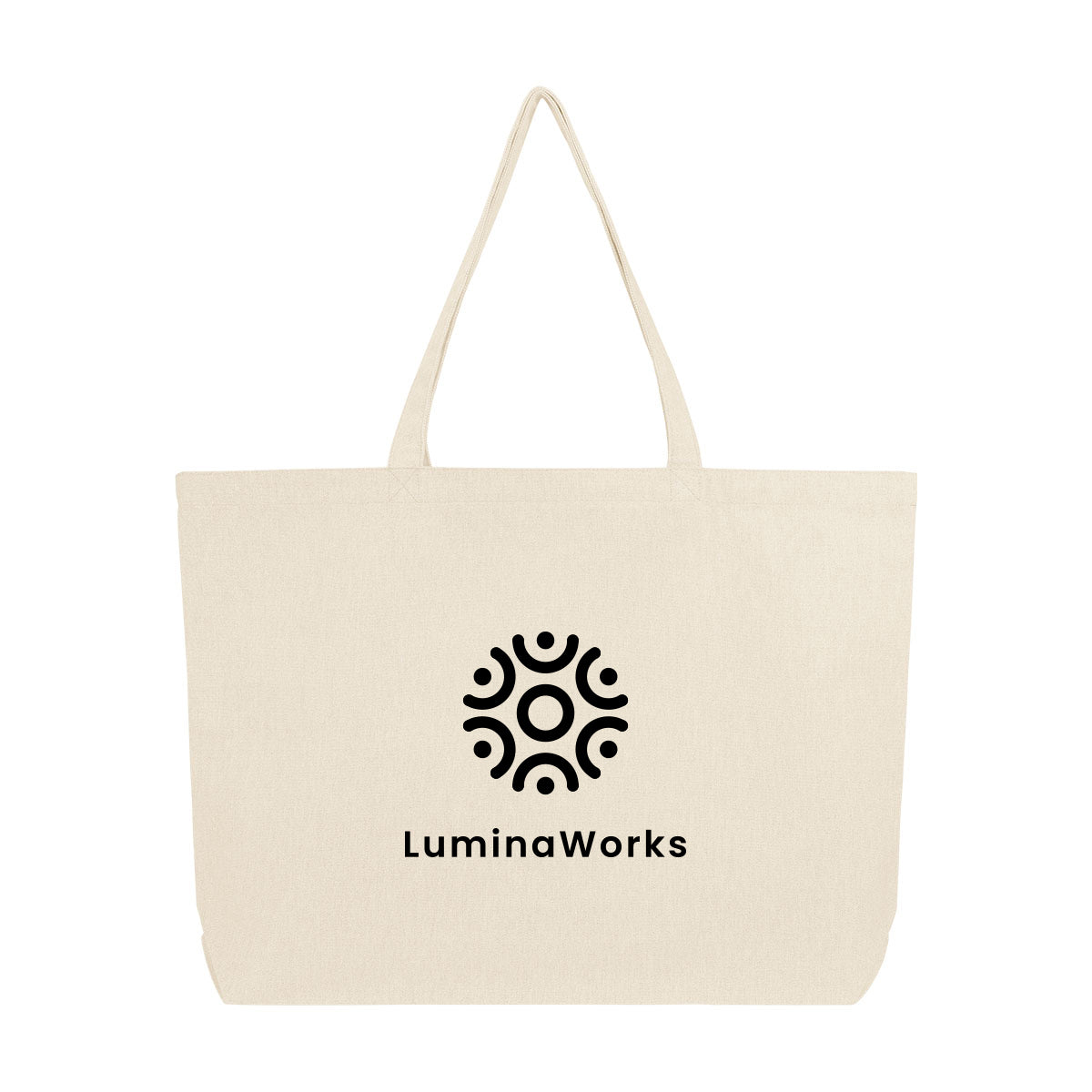 Aware Recycled Cotton Shopper Tote Bag, 9 oz Embroidery - Natural - Silk Screen