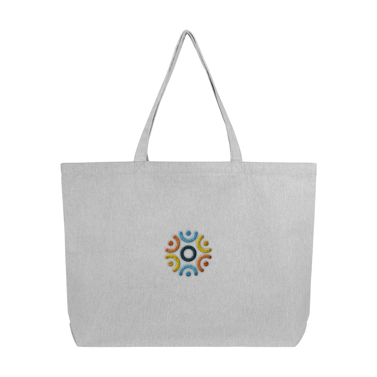 Aware Recycled Cotton Shopper Tote Bag, 9 oz - Gray - Embroidery
