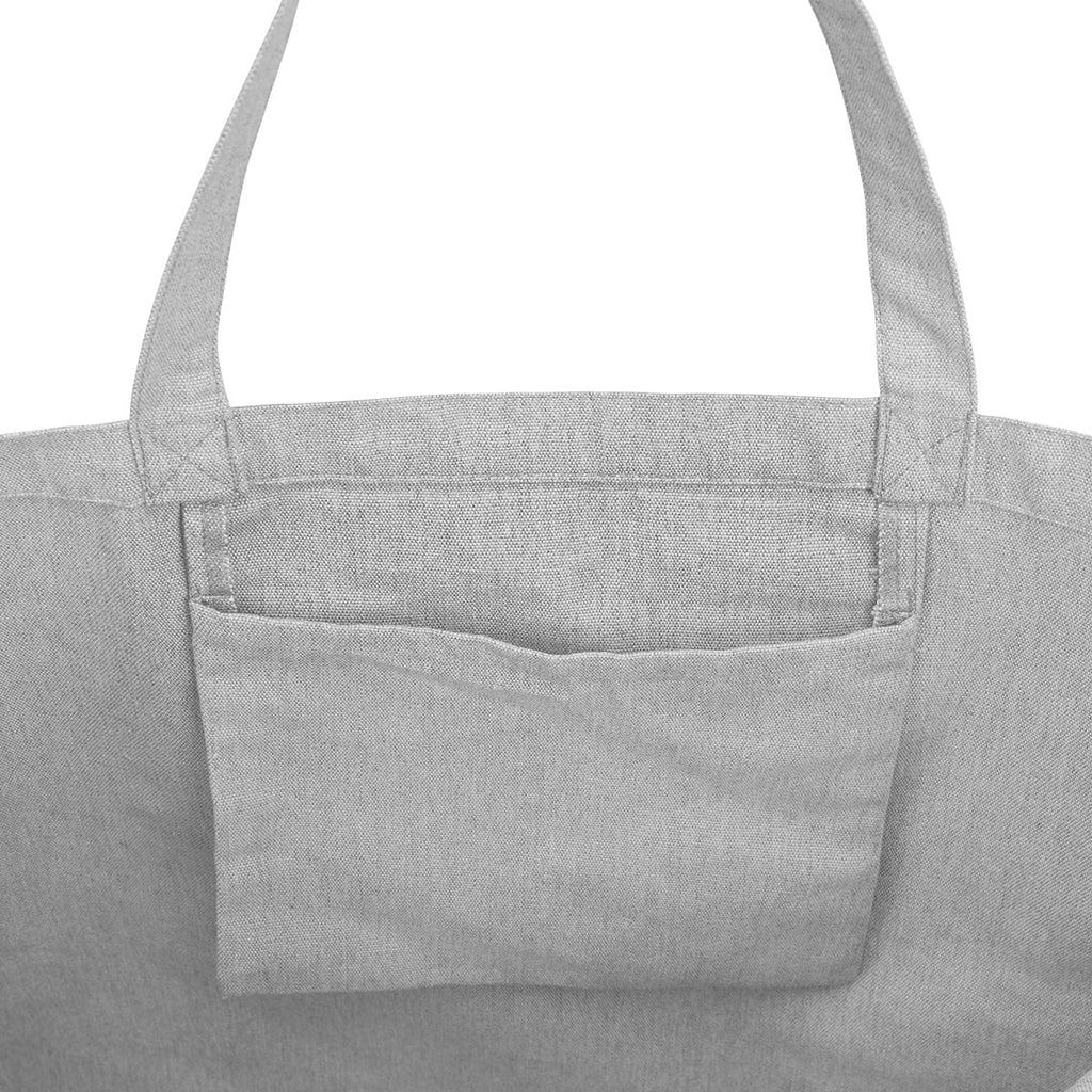 Aware Recycled Cotton Shopper Tote Bag, 9 oz - Gray - Pocket