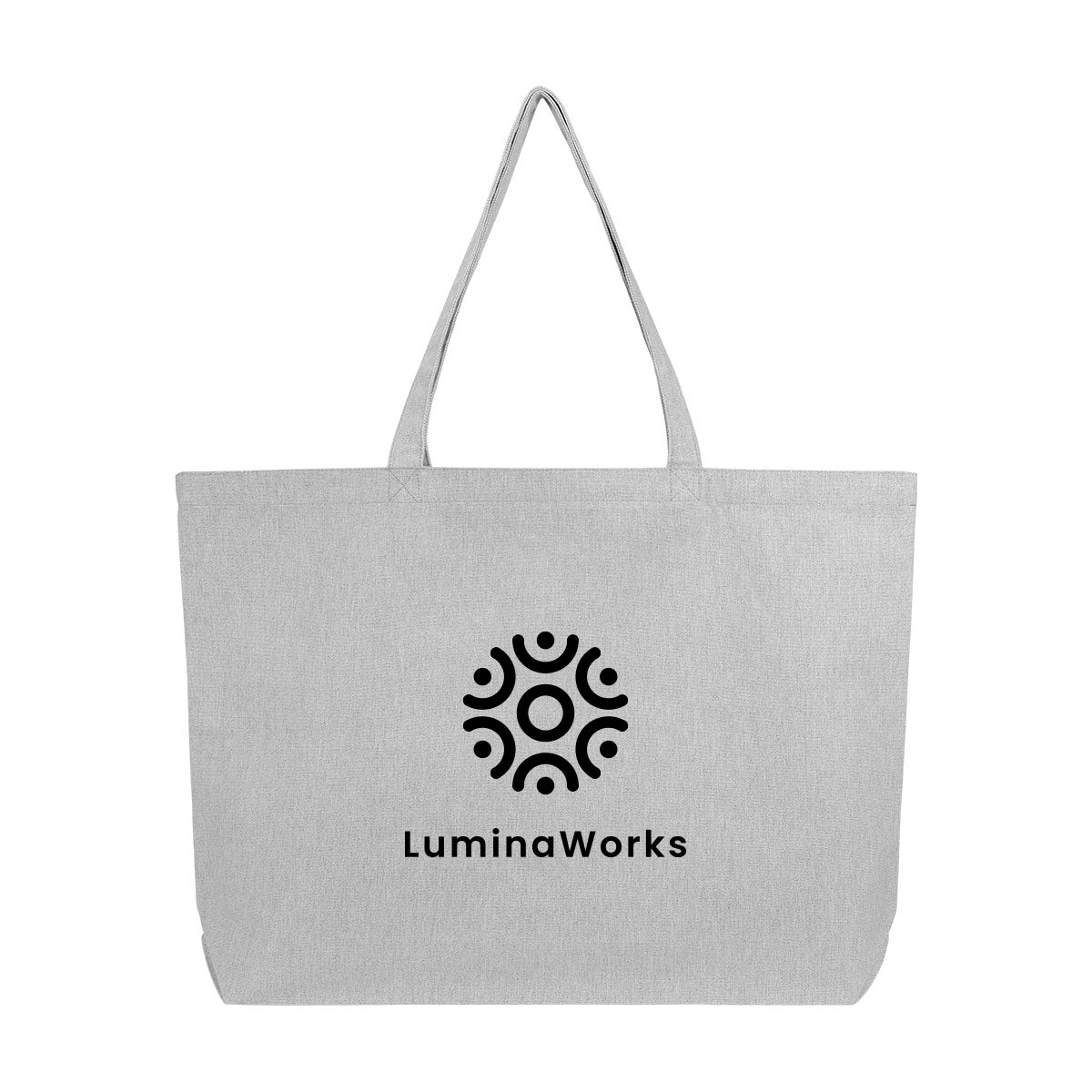 Aware Recycled Cotton Shopper Tote Bag, 9 oz - Gray - Silk Screen