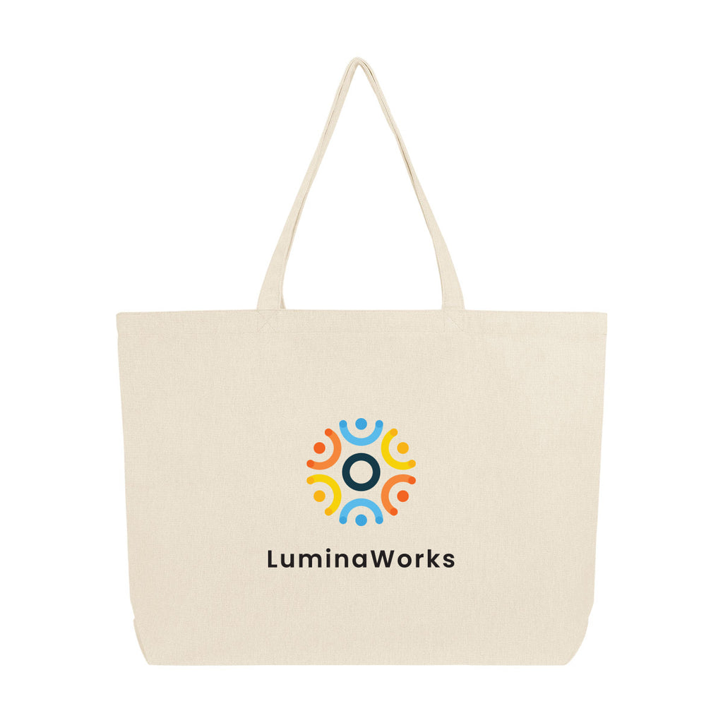 Aware Recycled Cotton Shopper Tote Bag, 9 oz - Natural - Colorbrite