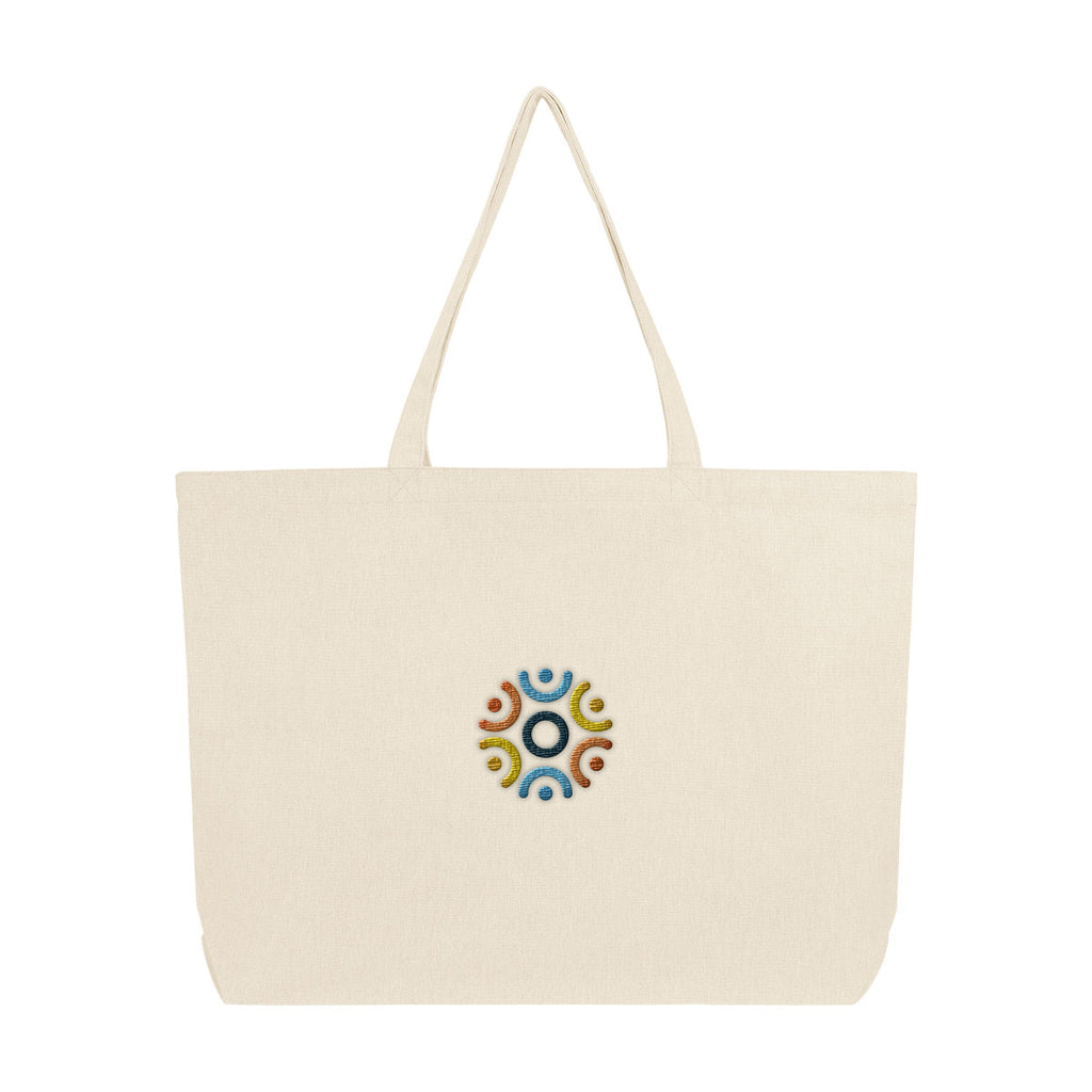 Aware Recycled Cotton Shopper Tote Bag, 9 oz - Natural - Embroidery