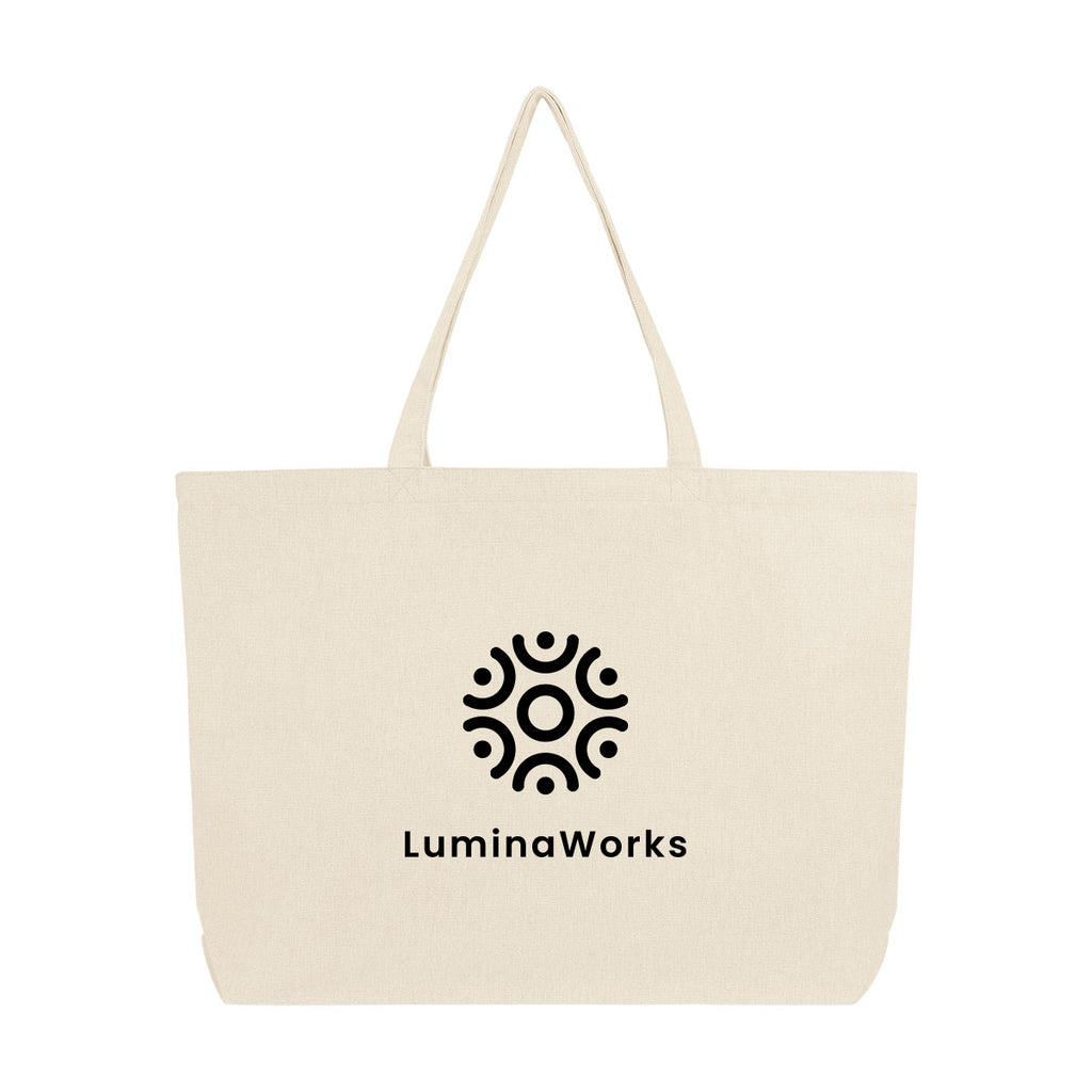 Aware Recycled Cotton Shopper Tote Bag, 9 oz - Natural - Silk Screen
