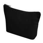 Aware Recycled Cotton Zip Pouch, 10 oz Embroidery - Black - Angle
