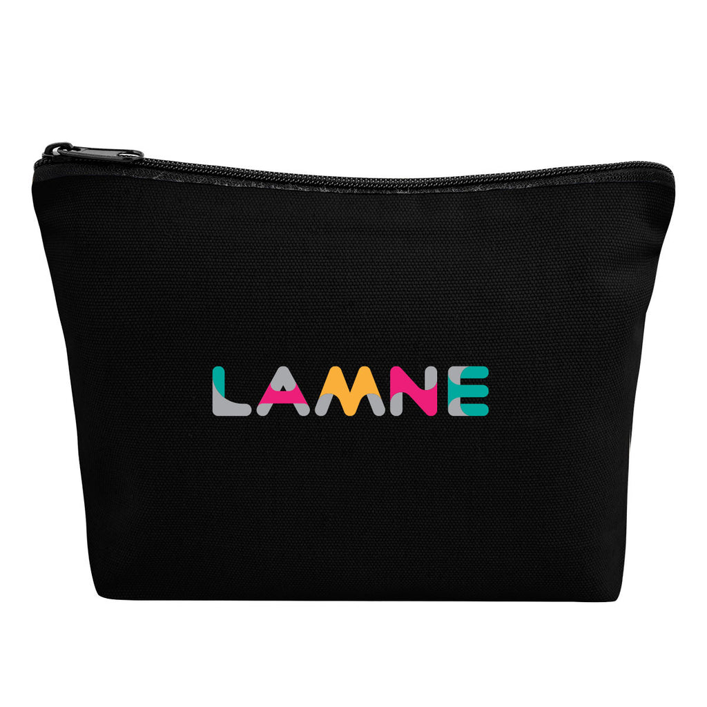 Aware Recycled Cotton Zip Pouch, 10 oz Embroidery - Black - Colorbrite