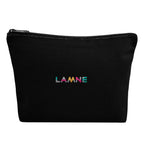 Aware Recycled Cotton Zip Pouch, 10 oz Embroidery - Black - Embroidery