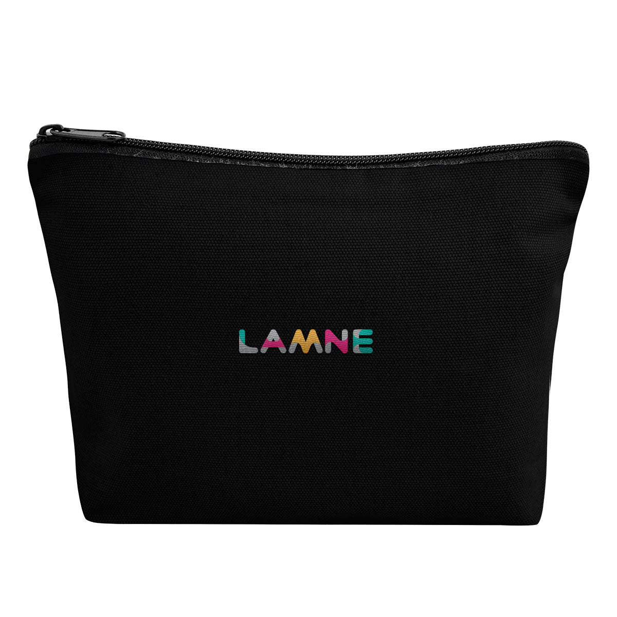 Aware Recycled Cotton Zip Pouch, 10 oz Embroidery - Black - Embroidery