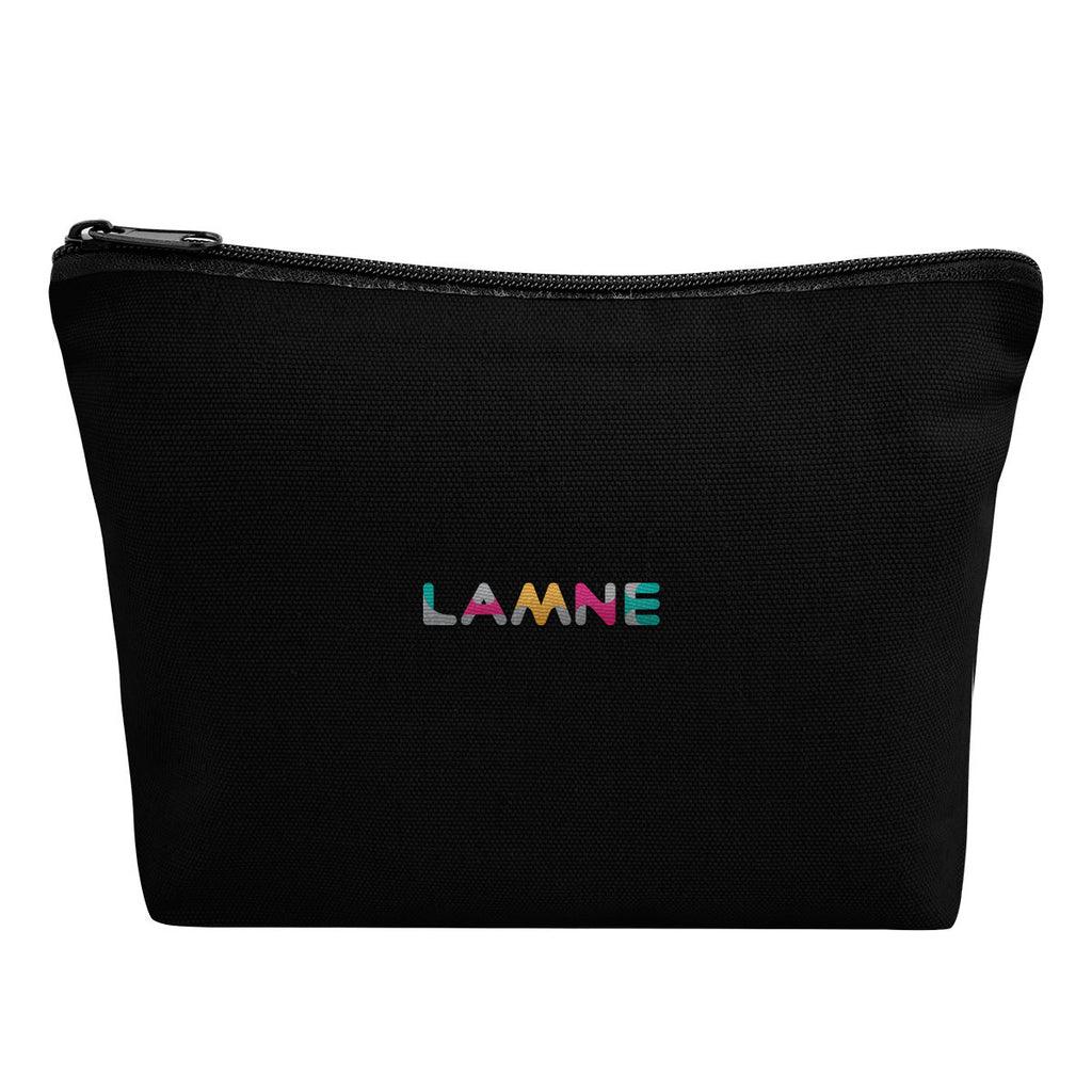 Aware Recycled Cotton Zip Pouch, 10 oz Embroidery - Black - Embroidery