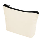 Aware Recycled Cotton Zip Pouch, 10 oz Embroidery - Natural - Angle