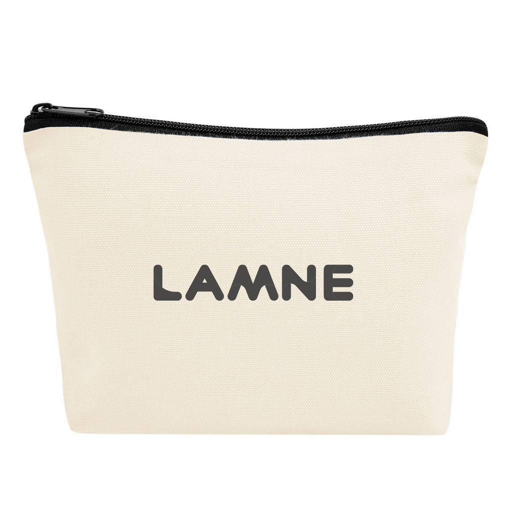 Aware Recycled Cotton Zip Pouch, 10 oz - Natural - Silk Screen
