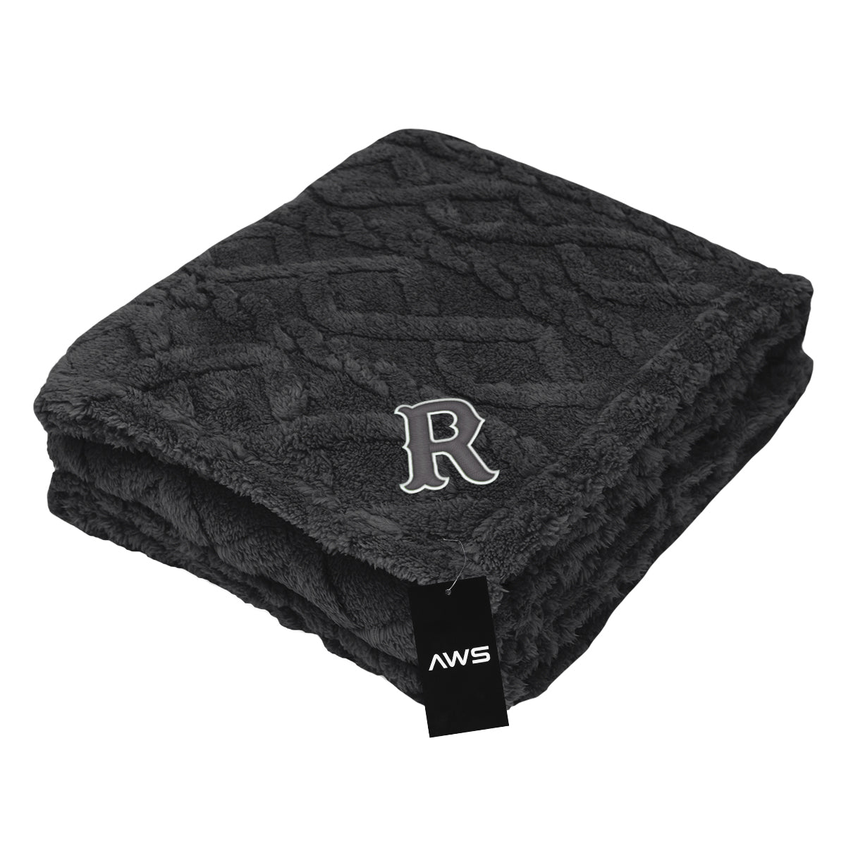 AWS Alpine Sherpa Blanket in Recycled PET - Black - Embroidery