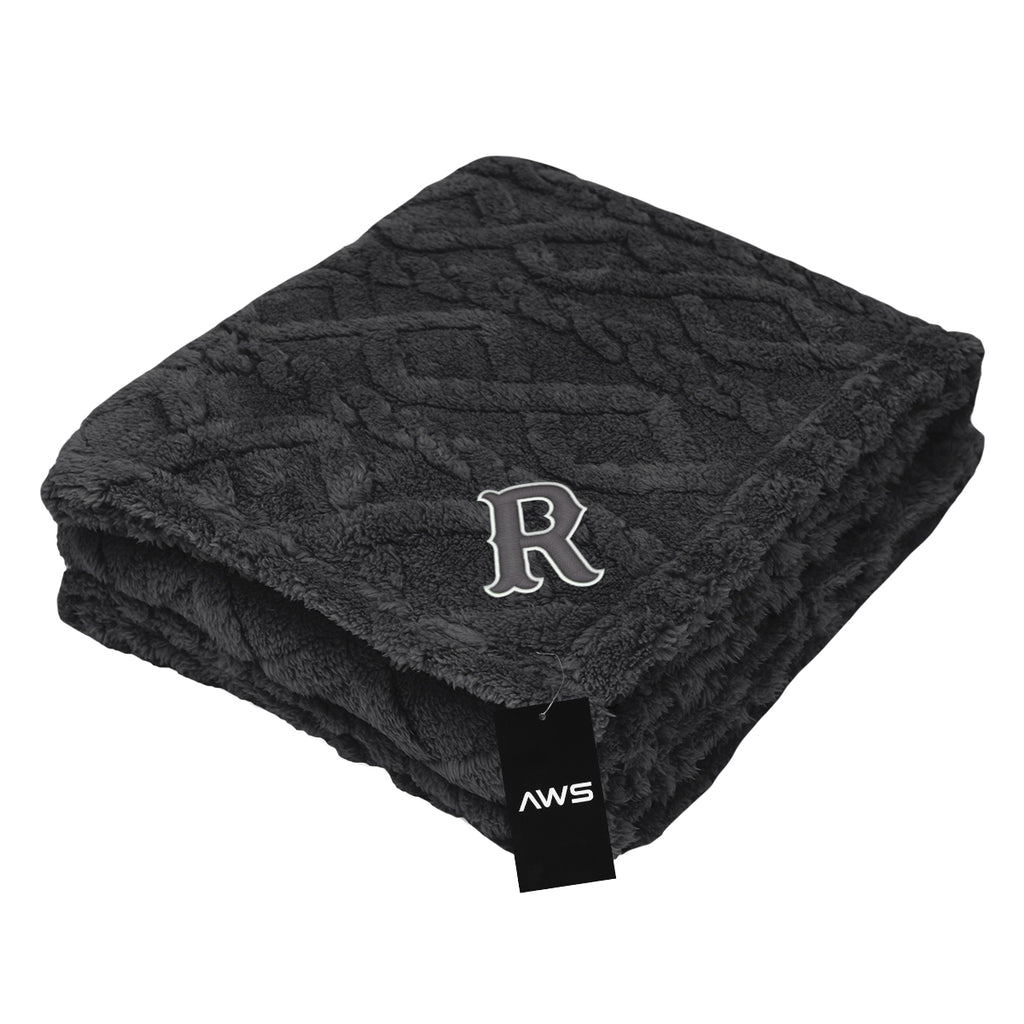 AWS Alpine Sherpa Blanket in Recycled PET - Black - Embroidery