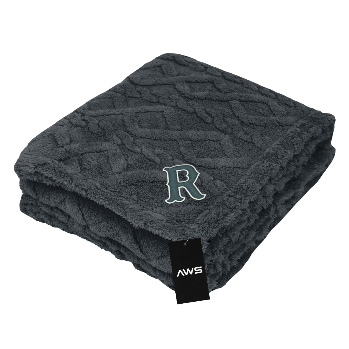 AWS Alpine Sherpa Blanket in Recycled PET - Charcoal - Embroidery