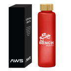 AWS Belle Glass Bottle with Bamboo Lid, 20 oz - Red - Silk Screen