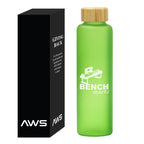 AWS Belle Glass Bottle with Bamboo Lid, 20 oz - Silk Screen