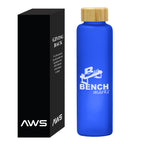 AWS Belle Glass Bottle with Bamboo Lid, 20 oz - Silk Screen