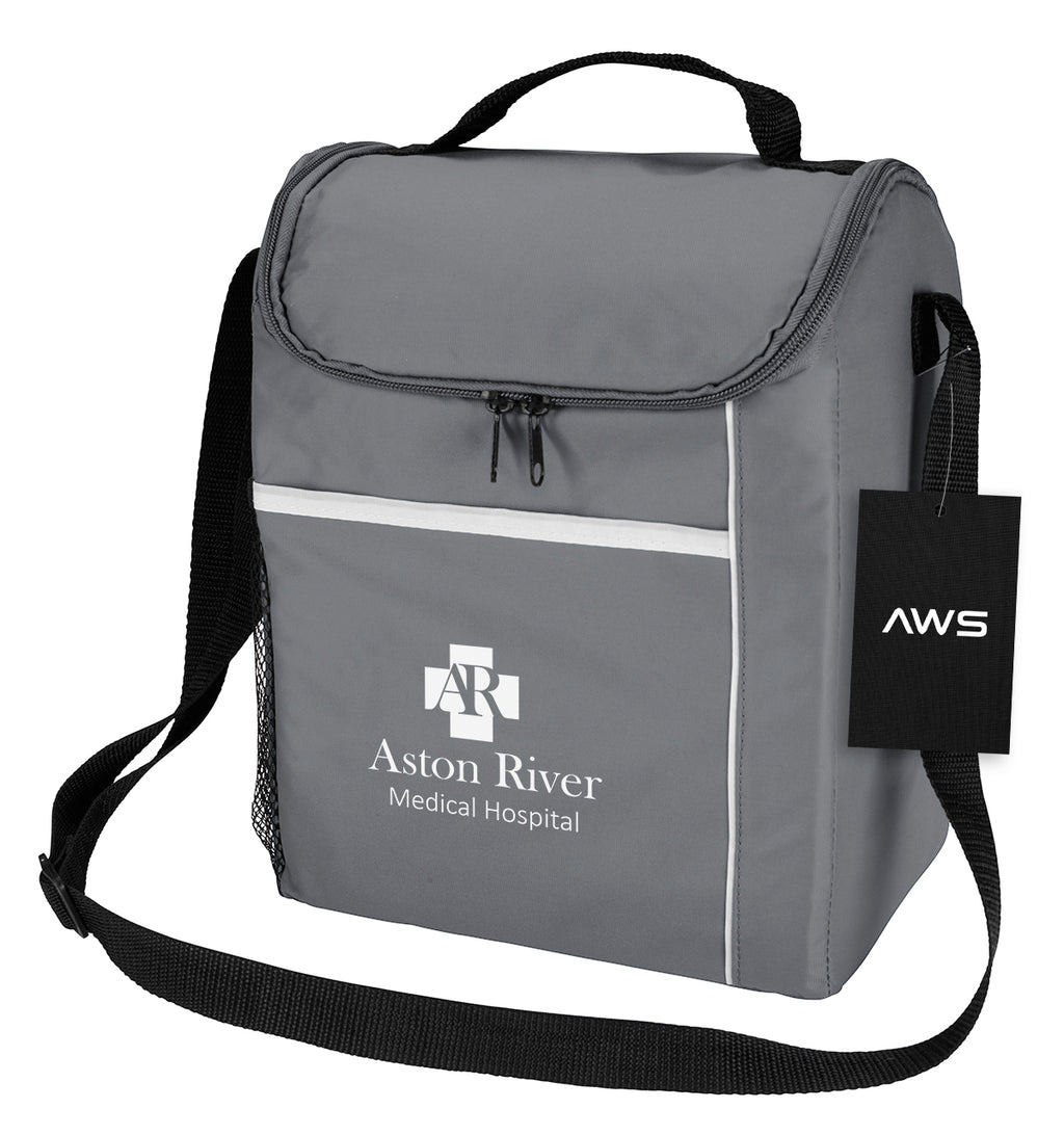 AWS Conrad Cooler Bag for 12 Cans - Gray - Silk Screen
