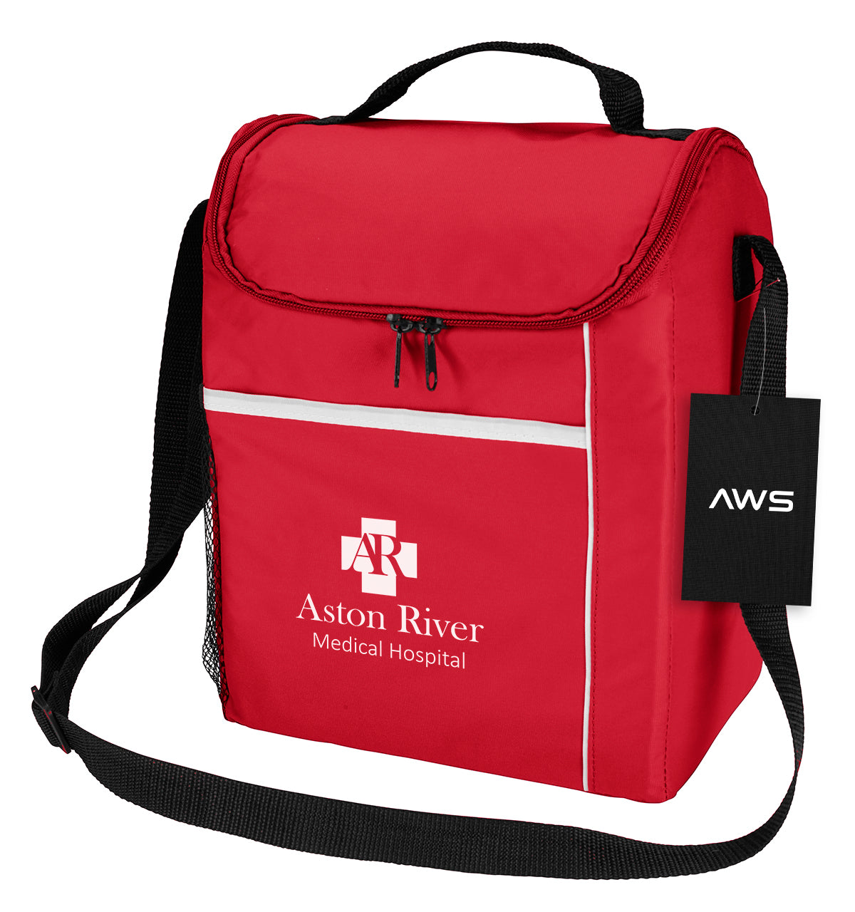 AWS Conrad Cooler Bag for 12 Cans - Red - Silk Screen