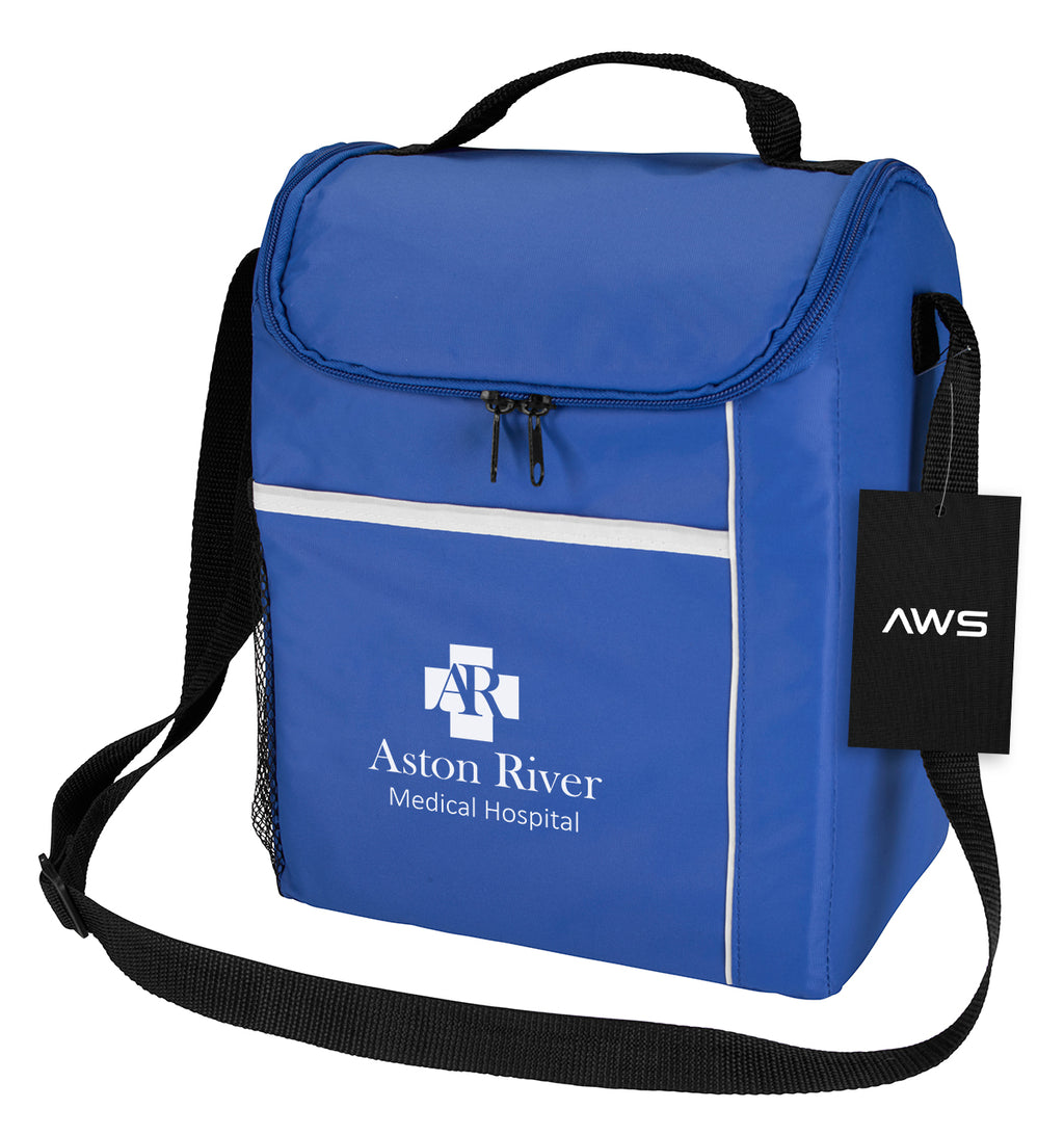 AWS Conrad Cooler Bag for 12 Cans - Royal Blue - Silk Screen