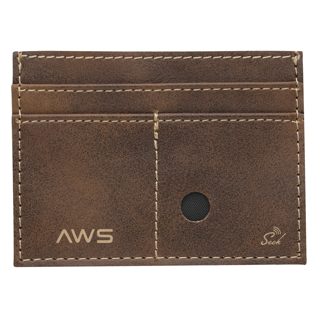 AWS Guardian RFID Card Wallet and Tracker Set - Brown - Back