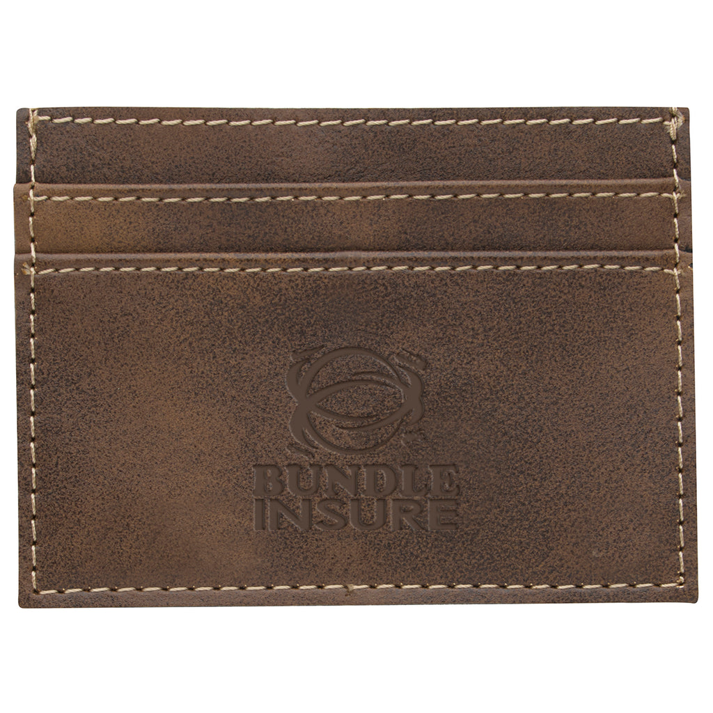 AWS Guardian RFID Card Wallet and Tracker Set - Brown - Deboss