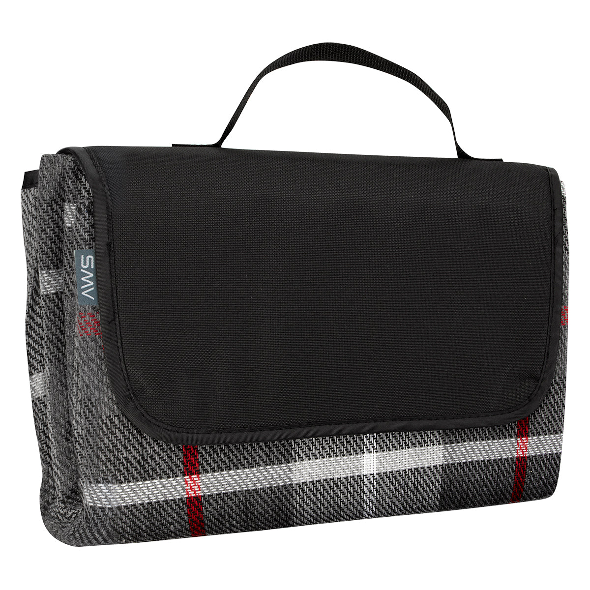AWS Highlander Picnic Blanket, Roll-Up - Black - Angle_Blank