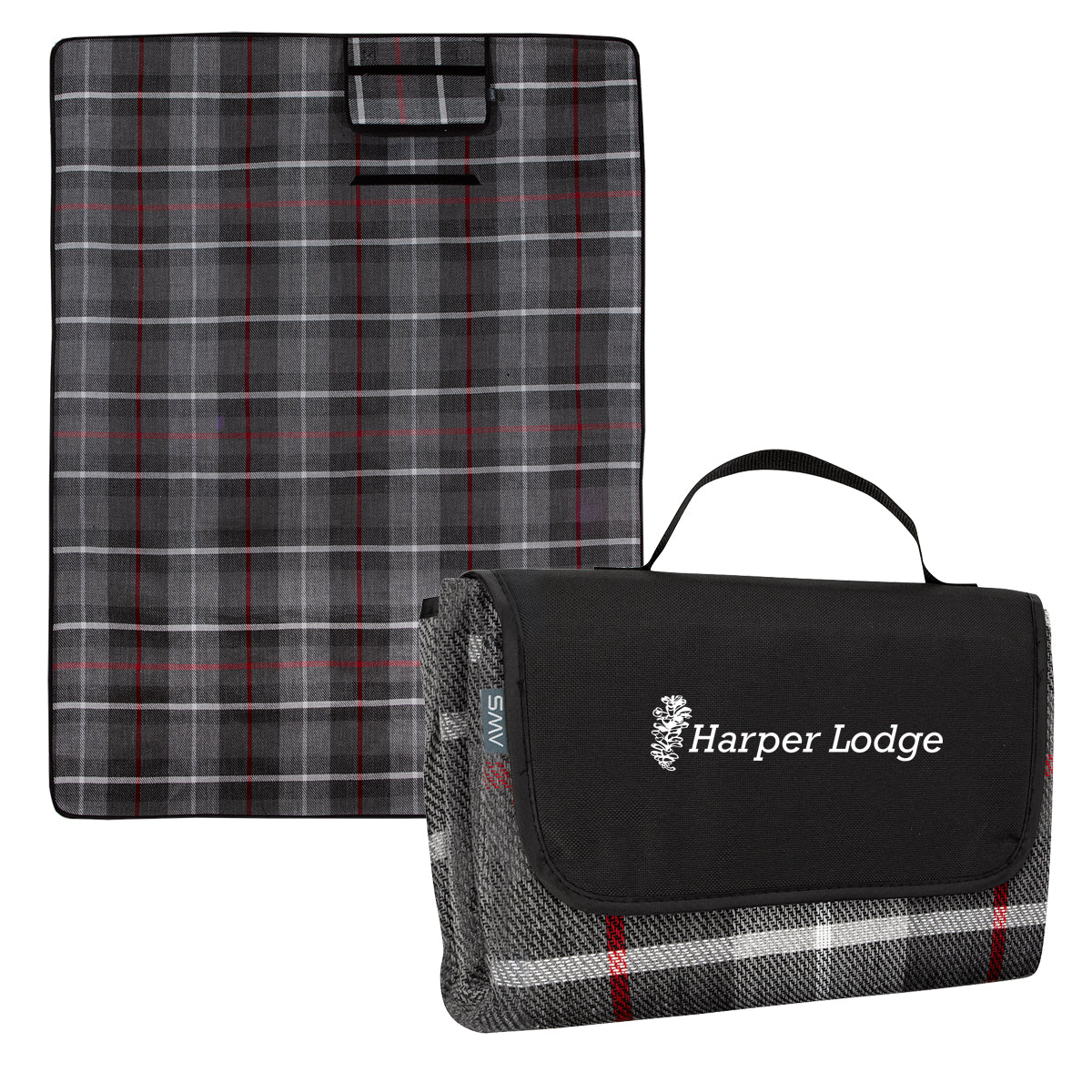 AWS Highlander Picnic Blanket, Roll-Up - Black - Silk Screen