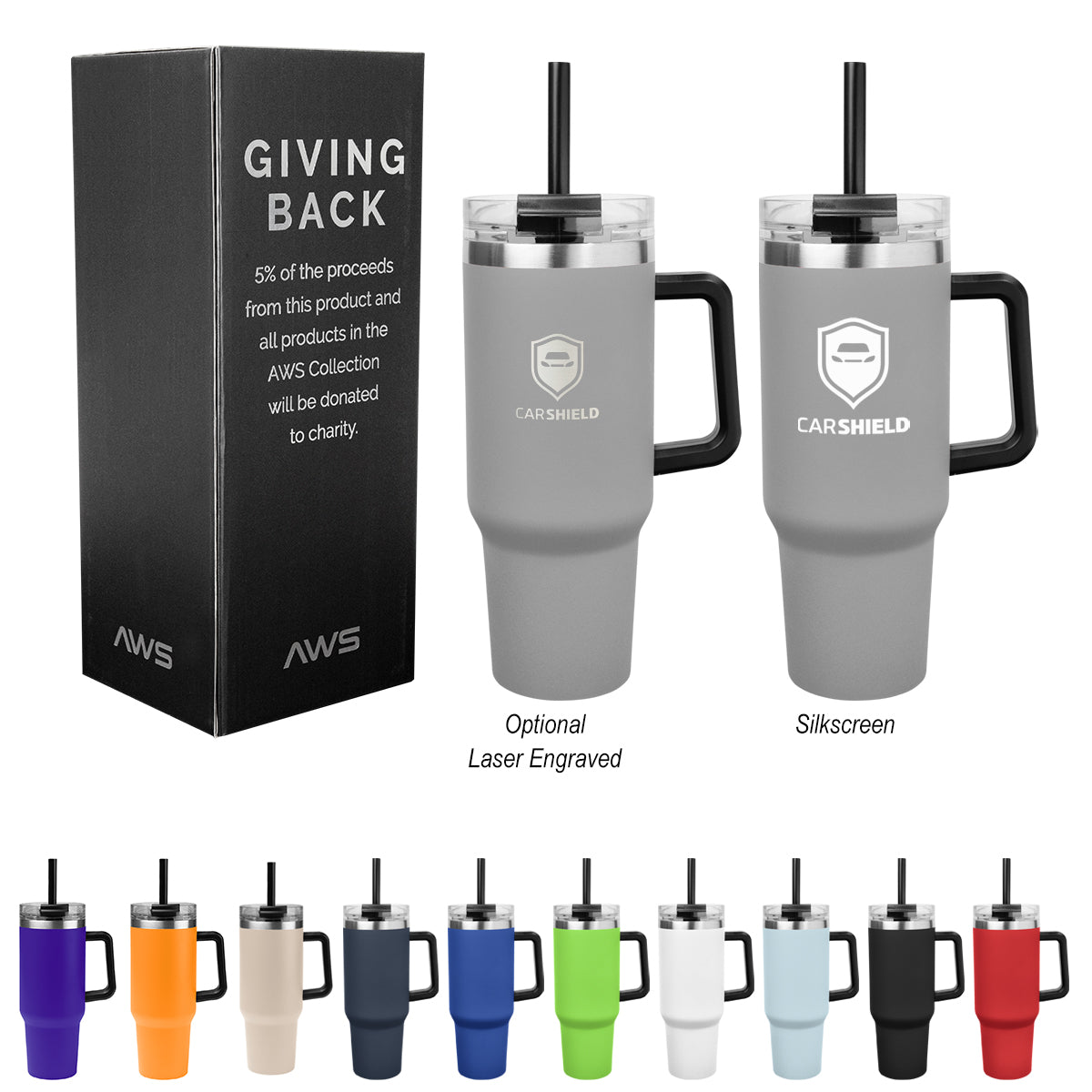 AWS Intrepid Recycled Stainless Steel Tumbler, 40 oz - 40 Oz. AWS Intrepid Recycled Stainless Steel Tumbler