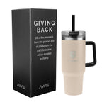 AWS Intrepid Recycled Stainless Steel Tumbler, 40 oz - Beige - Laser