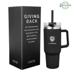 AWS Intrepid Recycled Stainless Steel Tumbler, 40 oz - Black - Laser