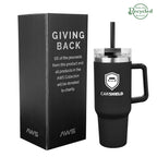 AWS Intrepid Recycled Stainless Steel Tumbler, 40 oz - Black - Silk Screen