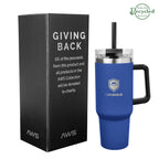 AWS Intrepid Recycled Stainless Steel Tumbler, 40 oz - Blue - Laser
