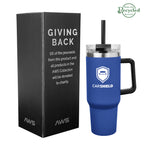 AWS Intrepid Recycled Stainless Steel Tumbler, 40 oz - Blue - Silk Screen