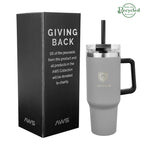 AWS Intrepid Recycled Stainless Steel Tumbler, 40 oz - Gray - Laser