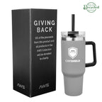 AWS Intrepid Recycled Stainless Steel Tumbler, 40 oz - Gray - Silk Screen