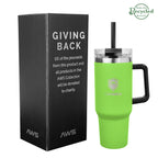 AWS Intrepid Recycled Stainless Steel Tumbler, 40 oz - Lime - Laser