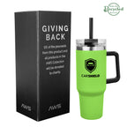 AWS Intrepid Recycled Stainless Steel Tumbler, 40 oz - Lime - Silk Screen