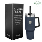 AWS Intrepid Recycled Stainless Steel Tumbler, 40 oz - Navy - Laser