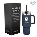 AWS Intrepid Recycled Stainless Steel Tumbler, 40 oz - Navy - Silk Screen