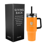AWS Intrepid Recycled Stainless Steel Tumbler, 40 oz - Orange - Laser