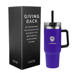 AWS Intrepid Recycled Stainless Steel Tumbler, 40 oz - Purple - Laser